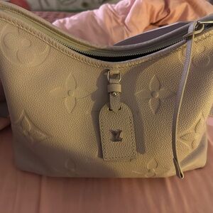 Louis Vuitton Beige Embossed Shoulder Bag